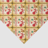Vintag frohe Weihnachten Daning Santa and Elf Seidenpapier (Ausschnitt)