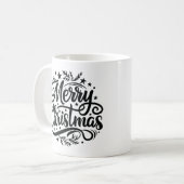 Vintag frohe Weihnachten - Festlich und elegant Kaffeetasse (Vorderseite Links)