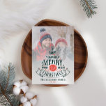 Vintag Frohe Weihnachten Foto<br><div class="desc">Vintage Weihnachts-Foto-Weihnachtskarte</div>
