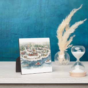 Vintag frohe Weihnachten Fotoplatte