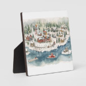 Vintag frohe Weihnachten Fotoplatte (Vorderseite)