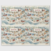 Vintag frohe Weihnachten Geschenkpapier (Flach)