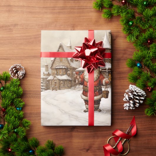 Vintag frohe Weihnachten Geschenkpapier (Feiertagsgeschenk)