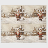 Vintag frohe Weihnachten Geschenkpapier (Flach)