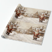 Vintag frohe Weihnachten Geschenkpapier (Ungerollt)