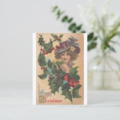 Vintag Frohe Weihnachten Gibson Girl Postcard (Stehend Vorderseite)