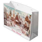 Vintag frohe Weihnachten Große Geschenktüte (Rückseite Schrägansicht)