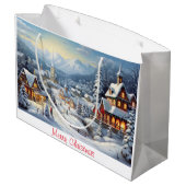 Vintag frohe Weihnachten Große Geschenktüte (Rückseite Schrägansicht)