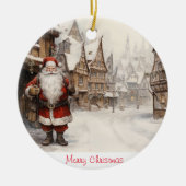 Vintag frohe Weihnachten Keramik Ornament (Vorne)