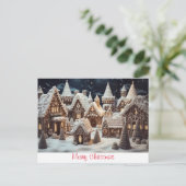 Vintag frohe Weihnachten Postkarte (Stehend Vorderseite)