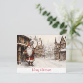 Vintag frohe Weihnachten Postkarte (Stehend Vorderseite)