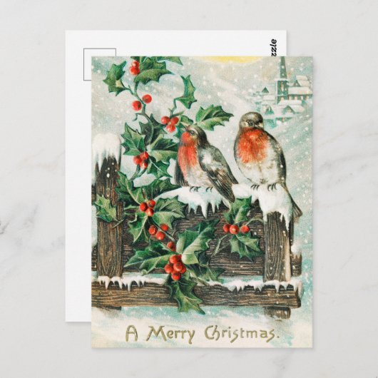 Vintag frohe Weihnachten Postkarte (Vorne/Hinten)