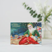 Vintag frohe Weihnachten Postkarte (Stehend Vorderseite)