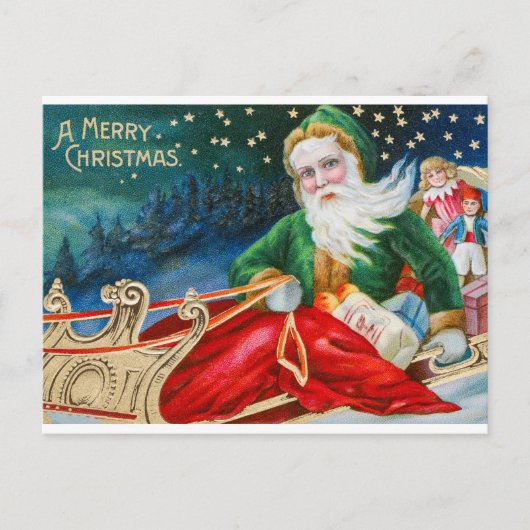 Vintag frohe Weihnachten Postkarte (Vorderseite)