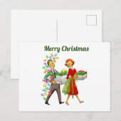 Vintag frohe Weihnachten Postkarte (Vorne/Hinten)
