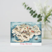 Vintag frohe Weihnachten Postkarte (Stehend Vorderseite)