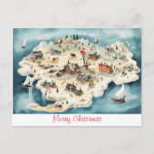 Vintag frohe Weihnachten Postkarte (Vorderseite)