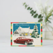 Vintag frohe Weihnachten Postkarte (Stehend Vorderseite)