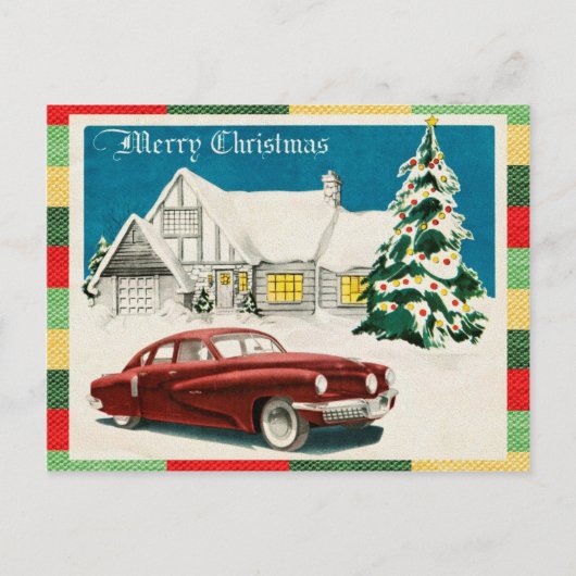 Vintag frohe Weihnachten Postkarte (Vorderseite)