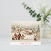 Vintag frohe Weihnachten Postkarte (Stehend Vorderseite)