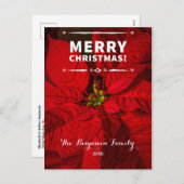 Vintag Frohe Weihnachten Red Poinsettias Custom (Vorne/Hinten)