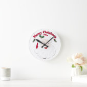 Vintag frohe Weihnachten Runde Wanduhr (Zuhause)