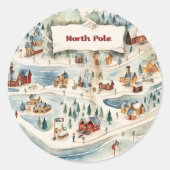 Vintag frohe Weihnachten Runder Aufkleber (Vorderseite)