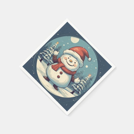 Vintag frohe Weihnachten Serviette (Ecke)