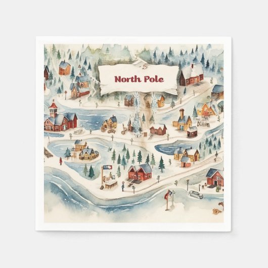 Vintag frohe Weihnachten Serviette (Vorderseite)