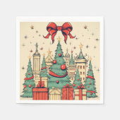 Vintag frohe Weihnachten Serviette (Vorderseite)