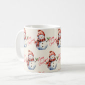 Vintag frohe Weihnachten & Snowmen Kaffeetasse (Vorderseite Links)