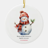 Vintag frohe Weihnachten & Snowmen Keramik Ornament (Vorne)
