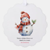 Vintag frohe Weihnachten & Snowmen Ornament Karte (Vorderseite)