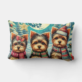 Vintag Frohe Weihnachten Terrier Yorskhire Yorkie Lendenkissen