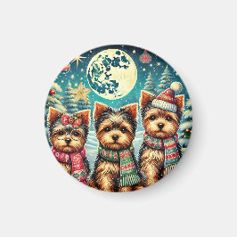 Vintag Frohe Weihnachten Terrier Yorskhire Yorkie Magnet