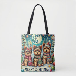 Vintag Frohe Weihnachten Terrier Yorskhire Yorkie Tasche