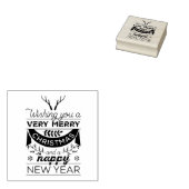 Vintag frohe Weihnachten und glückliches Neues Jah Gummistempel (Stempel)