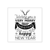 Vintag frohe Weihnachten und glückliches Neues Jah Gummistempel (Prägung)
