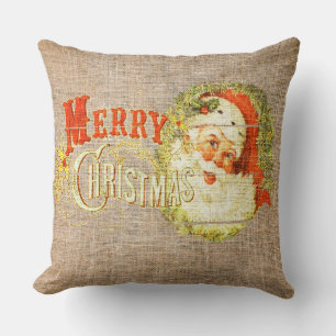 Vintag frohe Weihnachten & Weihnachten auf Rustika Kissen