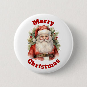 Vintag frohe Weihnachten Weihnachten Weihnachtsman Button
