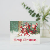 Vintag frohe Weihnachten Weihnachten Weihnachtsmän Postkarte (Stehend Vorderseite)