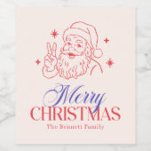 Vintag frohe Weihnachten Weinetikett (Einzelnes Label)