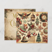 Vintag Frohe Weihnachts-Ephemera-Karte Feiertagskarte (Vorne/Hinten)