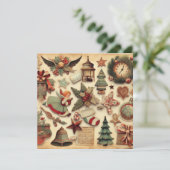 Vintag Frohe Weihnachts-Ephemera-Karte Feiertagskarte (Stehend Vorderseite)