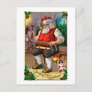 Vintag Frohe Weihnachts-Postkarte Feiertagspostkarte
