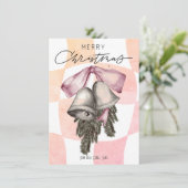 Vintag frohe Weihnachtsglocken Bows Weihnachten (Stehend Vorderseite)