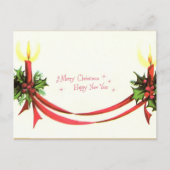 Vintag frohe Weihnachtskerzen Postkarte (Vorderseite)