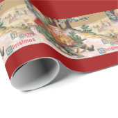 Vintag frohen Weihnachten Geschenkpapier (Rolleneckpunkt)