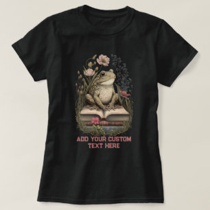 Vintag Frosch Book Wildfower Wald Toad Frosch Love T-Shirt
