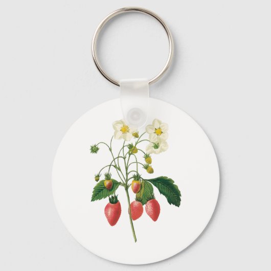 Vintag Frucht Berries Lebensmittel Erdbeeren von R Schlüsselanhänger (Vorderseite)
